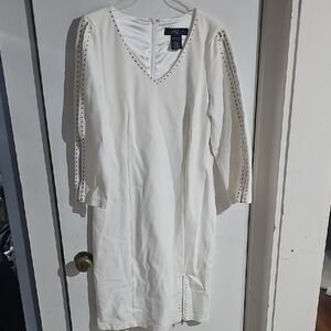 Elegant White Dress with Studded Details